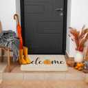 2 x Fall Door Mat Pumpkin Welcome Home Sweet Mat 27.6"  16.5" with Non Slip Rubber Backing for Autumn Thanksgiving Home Entrance Kitchen Door Decoration(Welcome)