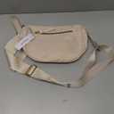 FEIBOON Spacious Nylon Crossbody Bag Bum Bag Handbags Wallets Purses Trendy Shoulder Bag for Women (Beige)