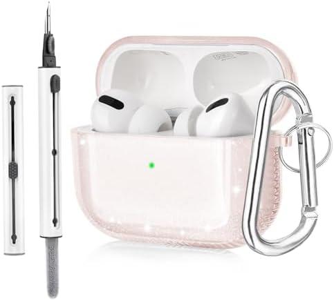 KOREDA Compatible with AirPods Pro 2nd/1st Generation Case Cover with Cleaner Kit, Clear Soft TPU Bling Transparent Shockproof Protective Case with Keychain for Airpods Pro 2nd/1st Gen