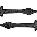 Akatva T Hinge Set - 2 Piece Gate Hinges for Wooden Fences Heavy Duty - Barn Hinges for Doors - Black Hinges  Hinges for Shed Door - Door Hinges Black Matte - Hinges Outdoor - Fence Strap Hinge Set