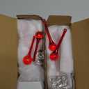 Whaline 40Pcs Christmas Red Crystal Ornaments 3 Inch Teardrop Chandelier Decor Glass Hanging Ornaments for Xmas Tree Party Home Decor