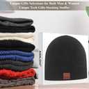 Bluetooth Beanie, Double-Layer Wool Lining Bluetooth Hat Beanie for Men/Women/Teens/Family, 20hrs Playing, Gift Packaging for Christmas Stocking Stuffers Thanksgiving (001-Black)
