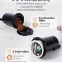 Hot & Iced Coffee Maker with Bold Setting, Single Serve Coffee Maker for K Cup and Grounds, 6-14 Oz Brew Sizes, 50 Oz Removable Water Tank, One Cup Coffee Machine with Reusable Filter, Black