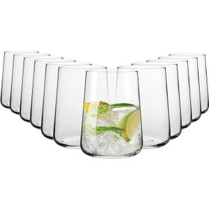 Krosno Water Glasses, 16.5 oz, Set of 12, Infinity Collection, Lead-Free Premium Crystalline Glassware, Everyday Drinking Glasses, Dishwasher Safe, Made in Europe
