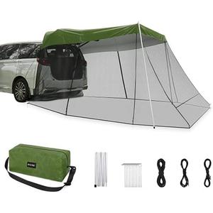 G4Free Car Awning Sun Shelter with Mosquito Net, Portable SUV Tent Tailgate Shade Canopy for Outdoor Camping Travel (Army Green) 36 Q.FT 7'-7