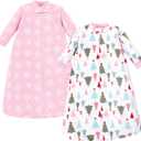 Hudson Baby unisex-baby Long-sleeve Fleece Sleeping Bag (12-18 Months, Sparkle Trees)