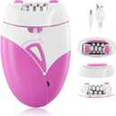Epilator for Women, Smooth Glide glabrouse Skin epilator Facial Hair Remover with 2 Speed & LED Light, Electric Facial Hair Removal Suitable for Face, Bikini Areas, Underarms, Arms, Legs