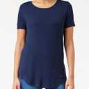 Amazon Essentials Women's Short-Sleeve Scoopneck Tunic, Pack of 2 (Blue, S)