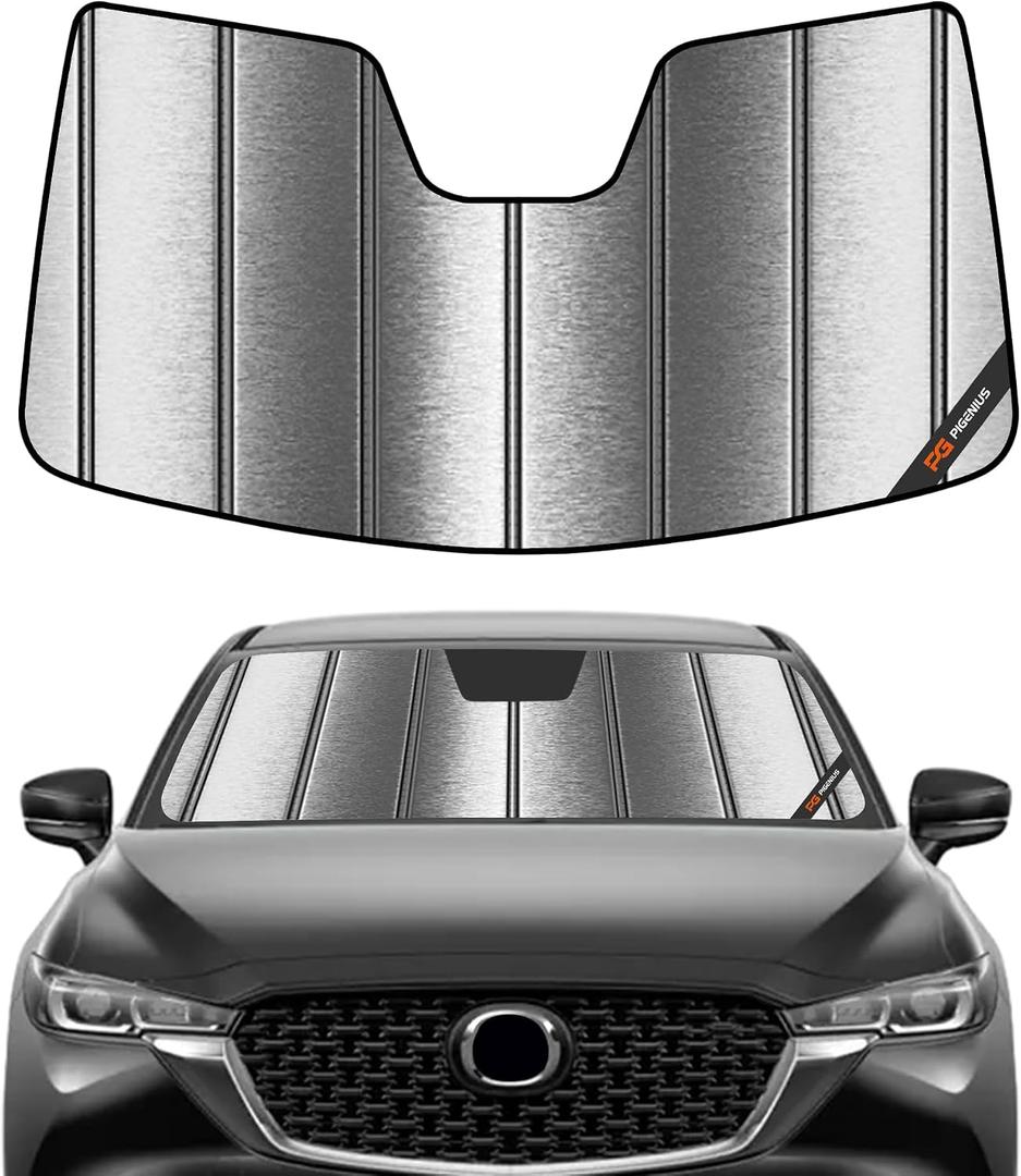 Pigenius Windshield Sunshade for Mazda CX-5 2017-2025 Custom Front Window Sun Shade - Metallic