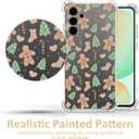 2 x Christmas Phone Case for Samsung Galaxy S24 FE - Clear Soft Flexible TPU Protective Case with Gingerbread Man Design, Anti-Slip Shockproof Holiday Cover for Boys Girls (6.4 Inch)