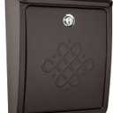 Architectural Mailboxes Bordeaux Locking, Wall-Mounted Mailbox for Outside, Decorative Metal Galvanized Steel Medium Mail Box with Lock and Key Drop Box, Rubbed Bronze