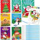 Watersay 24 Pcs Christmas Paint with Water Coloring Books Set with 24 Pcs Paintbrush Christmas Watercolor Coloring Books Nativity Coloring Books for Xmas Holiday Gifts(Christmas)