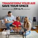 Honeywell Allergen Plus Compact HEPA Small Room Air Purifiers for Home, Up to 530 Ft Coverage, 3-in-1 Filter, Pet Dander, Smoke & Odor Reducer Air Quality Sensor with Auto Mode, Black, HPA125B