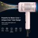 Slopehill Professional Ionic Hair Dryer, Powerful 1800W Fast Drying Low Noise Blow Dryer with 2 Concentrator Nozzle 1 Diffuser Attachments for Home Salon Travel (Pottery Pink and Rose Gold)
