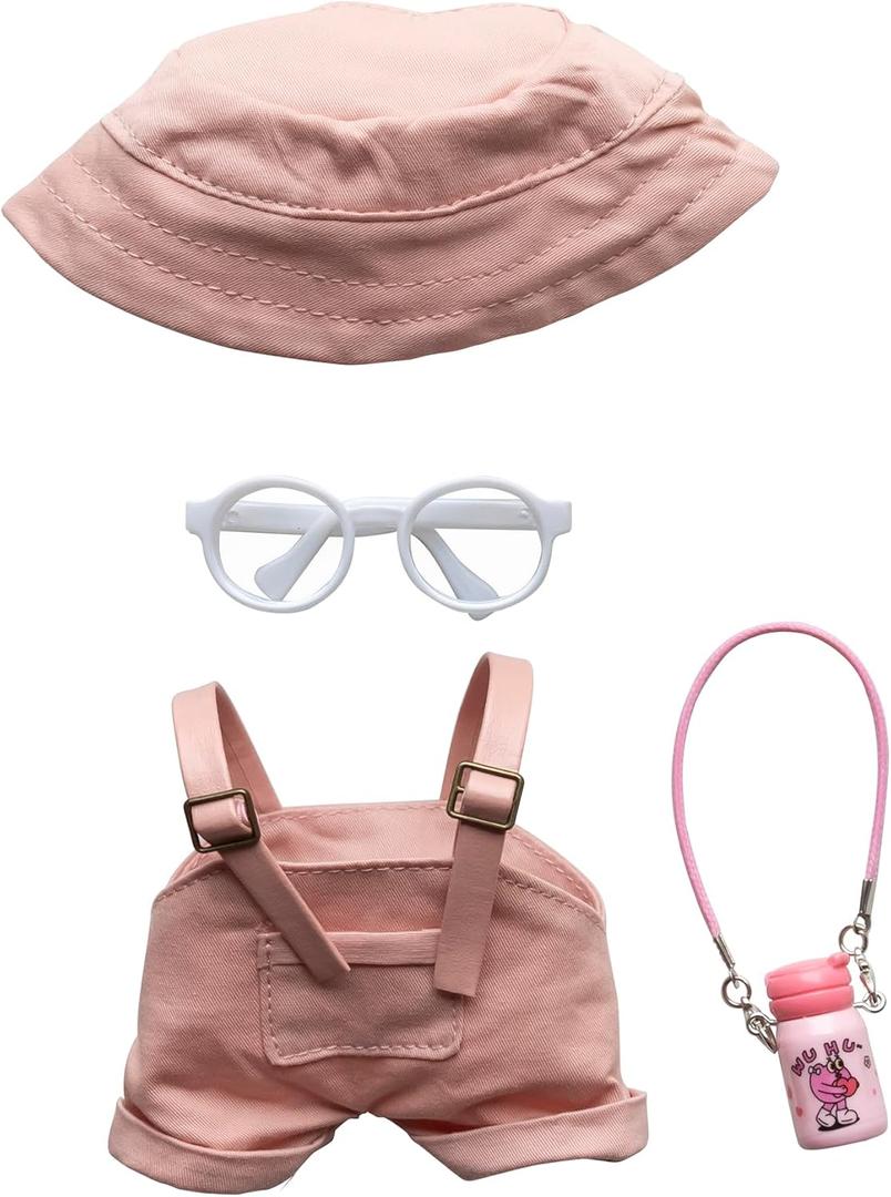 Doll Clothes (NO Doll) 15cm 17cm Pink Outfits for Dolls Cute Pink Hat Camere Glasses Exquisite Clothes Accessories Compatible