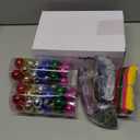 378 Pcs Colorful Christmas Bulbs Ornaments Set Include1 Inch 48pcs Mini Christmas Glass Balls 19.7" Silver Shiny Foil Tinsel Icicle 60 Yard Velvet Ribbon for Xmas Tree Hanging Decoration Holiday Party