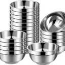 Mimorou 20 Pack 304 Stainless Steel Bowls Set 13oz Metal Double Walled Insulated Snack Mixing Lightweight Multipurpose Toddler Dinner Bowls for Ice Cream, Cereal, Snack
