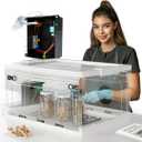 Advanced Still Air Box with Induction Scalpel Sterilizer for Agar Work, LC Prep, and Mycology  Collapsible SAB for Growing Mushrooms, Fungi, and Mycelium  Includes LED Light and Wire Rack