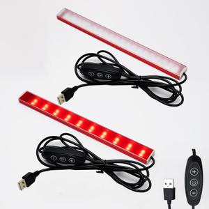 660nm & 850nm Red Light Strip, 9.6 Inch Near Infrared Light Bar with 5 Brightness Levels, USB Powered Red Light for Muscle Relaxation, Home & Fitness Use（2 pcs）