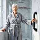 16" Matte Black Bathroom Grab Bar, 2 Pack, 500 lbs Heavy Duty for Seniors
