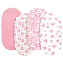 Gllquen Baby Bassinet Sheets 4 Pack, Breathable Cozy Fitted Mattress Sheet, Elastic Travel Crib Fashionable Floral Pattern, Standard Cradle Safe Sheets for Baby Boys Girls 32"x16"(Love)