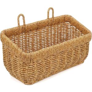 11 inches Wall Hanging Baskets Woven Basket Boho Style Fruit Basket Storage Baskets for Organizing Home Kitchen Garden Plants Hanging Decoration