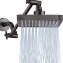 High Pressure Rain Shower Head with 11'' Extension Arm - High Flow Rainfall Showerhead - Luxury Modern Look - Pressure Boosting (Square, Oil Rubbed Bronze)