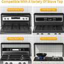 Spice Rack Shelf for Kitchen Stove, Adjustable 27 to 33 Inch Spice Rack Organizer, 4 Level Adjustable Height Stove Top Shelf for Kitchen, Over the Stove Shelf for Curved Stove, Black