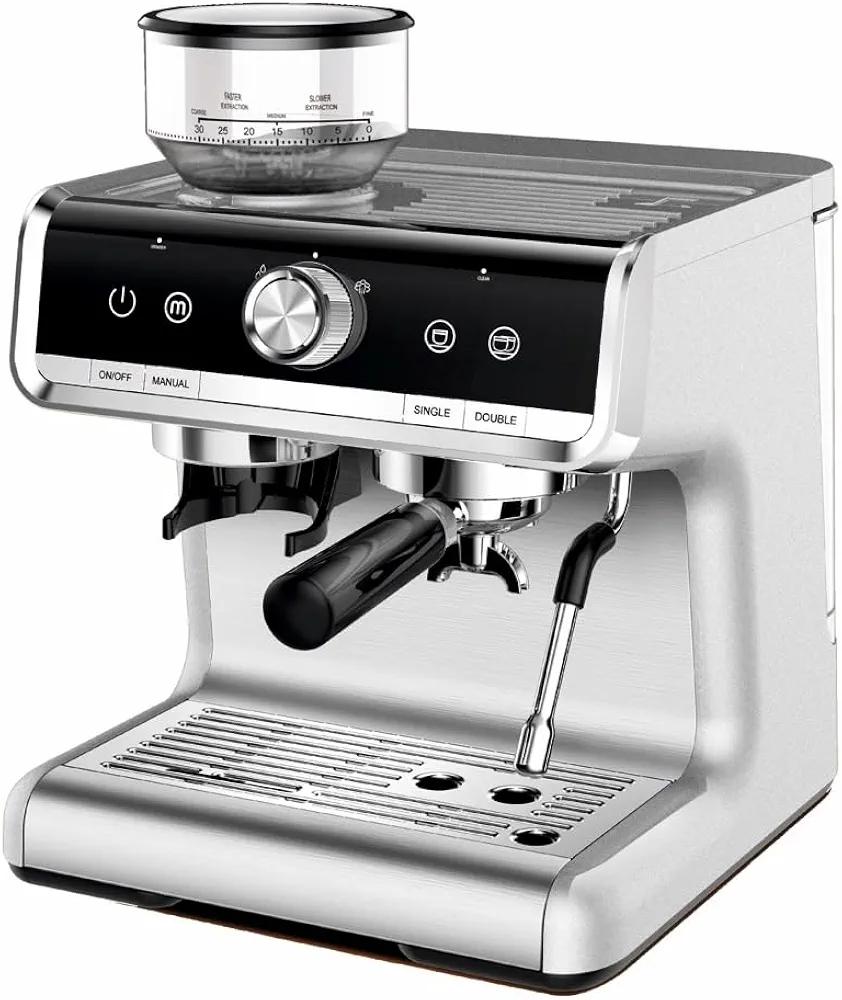 Stainless Steel Espresso Maker Cappuccino, Coffee Machine 20 Bar Pressure, And Macchiato With Milk Frother 2.8l Water Tank, Commercial Espresso Machine Barista Kit, For Latte