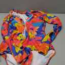 Century Star Long Sleeve Swimsuits for Women 2025 Rash Guard UPF 50+ One Piece Surfing Modest Full Coverage Zipper High Neck Cute Athletic Sporty Bathing Suit Swimwear Colorful Floral 6-8