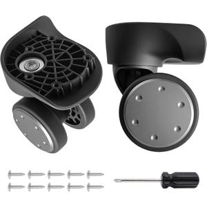 Luggage Wheels Replacement 2 Pack Heavy-Duty Suitcase Wheels with 5 Screw Holes,360° Smooth Rolling Spinner Casters for Luggage Repair(FW134-S)