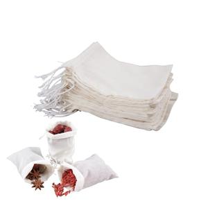 YICHEN 50pcs Spice Bags,Muslin Bags with Drawstring,safe and natural Cotton material,Unbleached White Tea Filter Bags,Cheesecloth Bags for Coffee,Tea,Soup etc.6 x 4 inch.