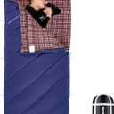 KingCamp Sleeping Bag for Adults, Cold Weather & Warm Extra Wide Big & Tall XL Portable Waterproof Flannel Sleeping Bags, Essentials Gear Accessories for Camping Backpacking Hiking Indoor & Outdoor (Thermal Pod 4.6lbs Navy)