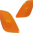 Left+Right Front Fender Side Marker Lights Lamps Assembly Compatible with 1997-2006 Jeep Wrangler TJ Marker Turn Signal Parking Lights Lamps Housing 55155629AC 55155628AC(Amber Lens)