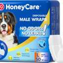 HONEY CARE All-Absorb A24 Male Dog Wrap, 50 Count, Large