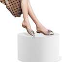 Round Mannequin Display Pedestal Stands, Premium Cylinder Stands for Party, Jewelry， Exhibitions, and Retail Displays(White 19.7"*11.8")