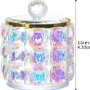 2 x Crystal Trinket Box with Lid, Fancy Glass Necklaces Holder, Small Rings Container, Jewelry Bowlfor Women, Girls, Gift Home Decor (Medium Size)