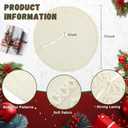 Drydiet 72 Inches Extra Large White Knit Christmas Tree Skirt Ivory Knitted Thick Rustic Christmas Tree Skirt Mat for Boho Xmas Decor Neutral Ornaments Xmas Party Decorations Holiday Winter Home