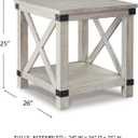 Signature Design by Ashley Carynhurst Rustic Farmhouse End Table, Whitewash, 24"W x 26"D x 25"H