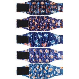 5 Pack Dog Diapers Male, High Absorbing Dog Wraps, Belly Bands for Male Dogs with Incontinence or Frequent Urination, Washable Doggie Diapers M