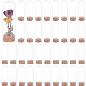 BENECREAT 48 Sets Dome Decorative Display Case, 3.1x1.1inch Dome Decorative Jars, Display Dome Cloche for Flower Storage, Specimens, Crafts Decorations
