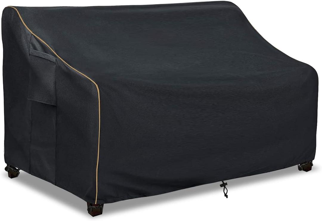 LSongSKY Outdoor 2-Seater Loveseat Cover, Patio Sofa Covers Fits up to 58W x 32.5D x 31H Inches, 100% Waterproof Heavy Duty Patio Furniture Covers, Black