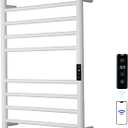 Electric Towel Rack with Voice Control for Alexa & Google Home,TUYA-Wall-Mounted Bathroom Heating Towel Warmer,Stainless Steel Material,31.5x20.08x4.41in,Plug-in,White,10 Bars