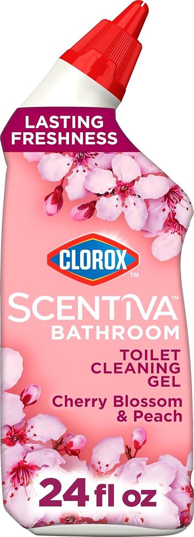 Clorox Scentiva Bathroom Toilet Cleaning Gel, Cherry Blossom and Peach, 24 Fluid Ounces