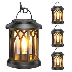 Solar Lanterns Outdoor Waterproof, Upgraded Bright Hanging Solar Lights for Outside,Solar Powered Lanterns Lighting LED for Garden Patio Yard Decorative 4Pack