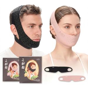 Premium Chin Strap for Sleeping & Anti Snoring, CPAP Chin Strap to Keep Mouth Closed, Jawline Shaper & Double Chin Reducer, Tape-Free Alternative to Mouth Tape for Sleeping (Adjustable, Breathable) (Nocturne Black (Size M))