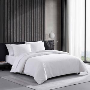 Vera Wang - Queen Comforter Set, Luxury Cotton Bedding with Matching Shams, Medium Weight & Ideal for All Seasons (Waffle Pique Queen, White)