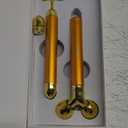 Amirce Face Massager Roller Golden 3D Roller Electric Facial Roller and T Shape Facial Roller Massager Kit Face Roller