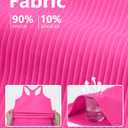 3 Pack Workout Tank Tops for Women with Built in Bra Ribbed Seamless Racerback Athletic Running Gym Yoga Tops (M)