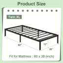 Cieemine 12 Inch Twin XL Size Bed Frames, Heavy Duty Metal Bed Frame Twin XL, No Box Spring Needed, Easy Assembly, Noise-Free, Black